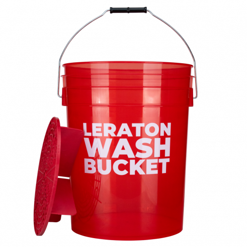 Прозрачное ведро для мойки автомобилей с сепаратором LERATON DETAILING BUCKET WBR (красное,20л)